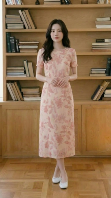 Đầm Hoa Cổ Xẻ