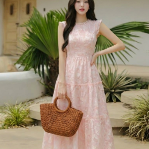 ĐẦM MAXI CỔ BÈO GA332