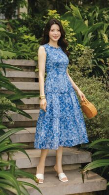 ĐẦM MAXI CỔ BÈO GA243